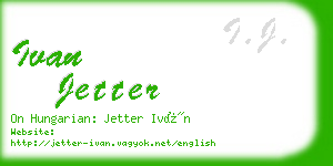 ivan jetter business card